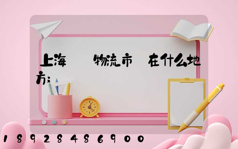 上海貨運物流市場在什么地方